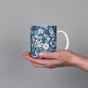 Arts & Crafts Blue Floral Mug